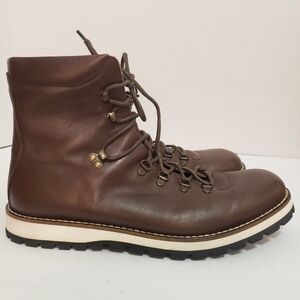 Saks Fifth Avenue Black Label Dark Brown Lace-Up Boots